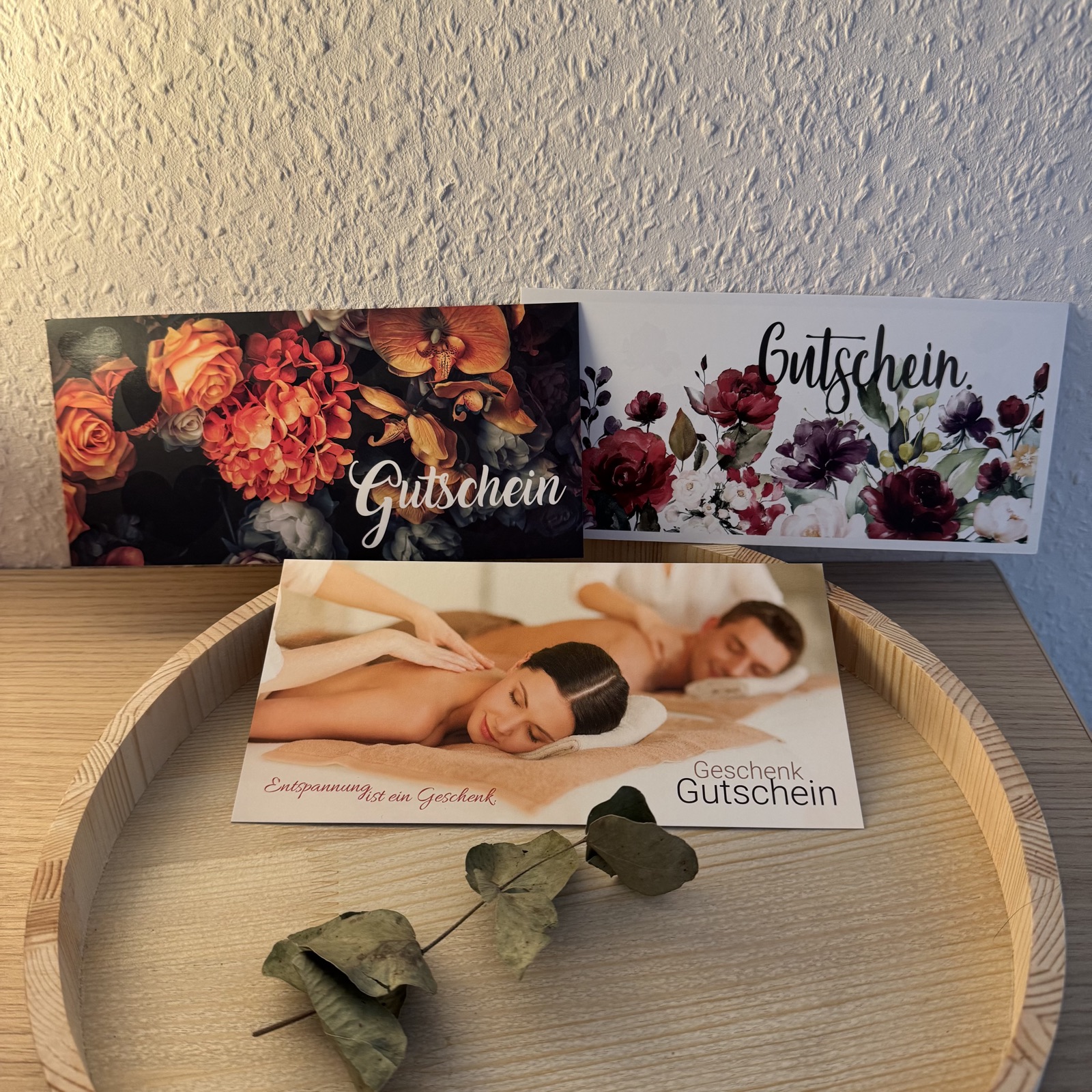 Drei Gutschein-Motive von Kleine Auszeit